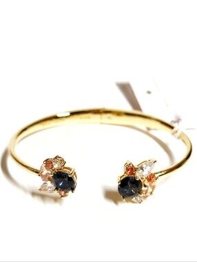 Kate Spade Little Gem Cuff Bracelet Neutral Multi-Color Gold Plated